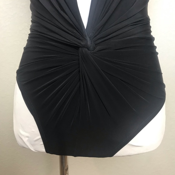 Kenneth Cole strappy hour plunge 1 piece swimsuit - Picture 2 of 8